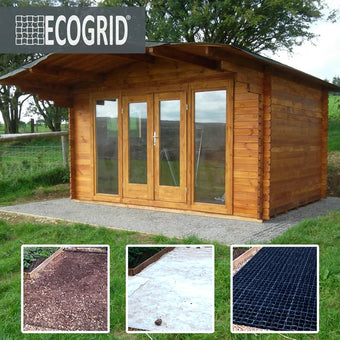 compare product EcoGrid Shed Base Kits - Garden Shed Base with Weed Membrane
